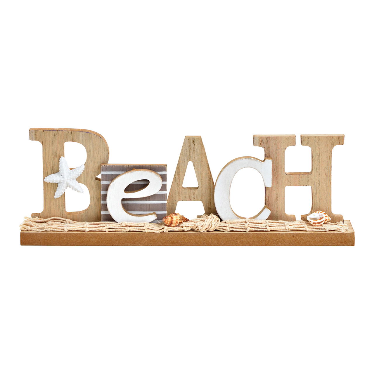 Displaystandaard belettering, strand, maritieme decoratie van natuurlijk hout (B/H/D) 30x10x4cm Displaystandaard belettering, strand, maritieme decoratie van natuurlijk hout (B/H/D) 30x10x4cm