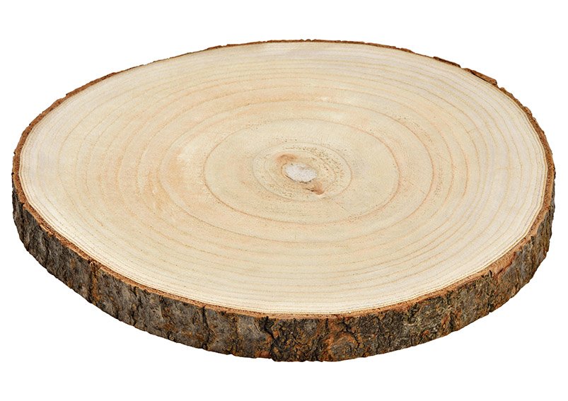 Holzscheibe aus Paulownia Holz Natur (H) 3cm Ø35cm
