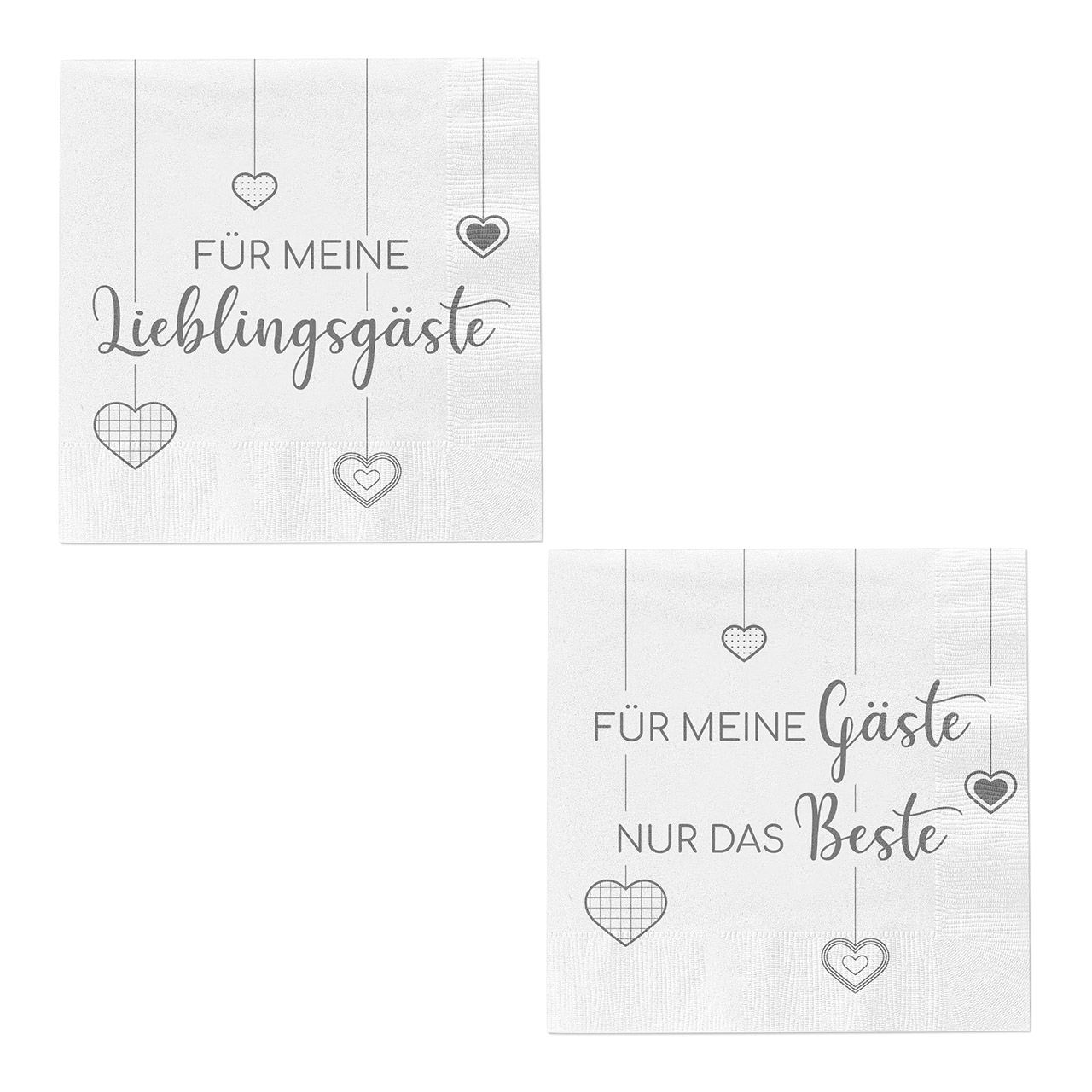 Serviettes Invité favori paquet de 20 en papier/carton blanc 2 plis, (L/H/P) 33x33x33cm Serviettes Invité favori paquet de 20 en papier/carton blanc 2 plis, (L/H/P) 33x33x33cm