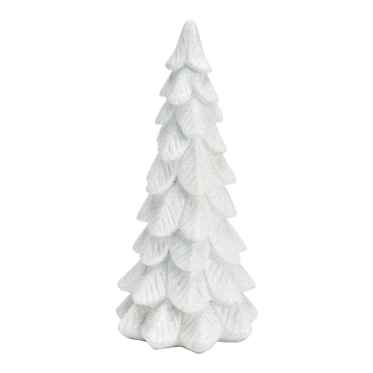 Kerstboom met glitter van wit poly (B/H/D) 6x15x6cm