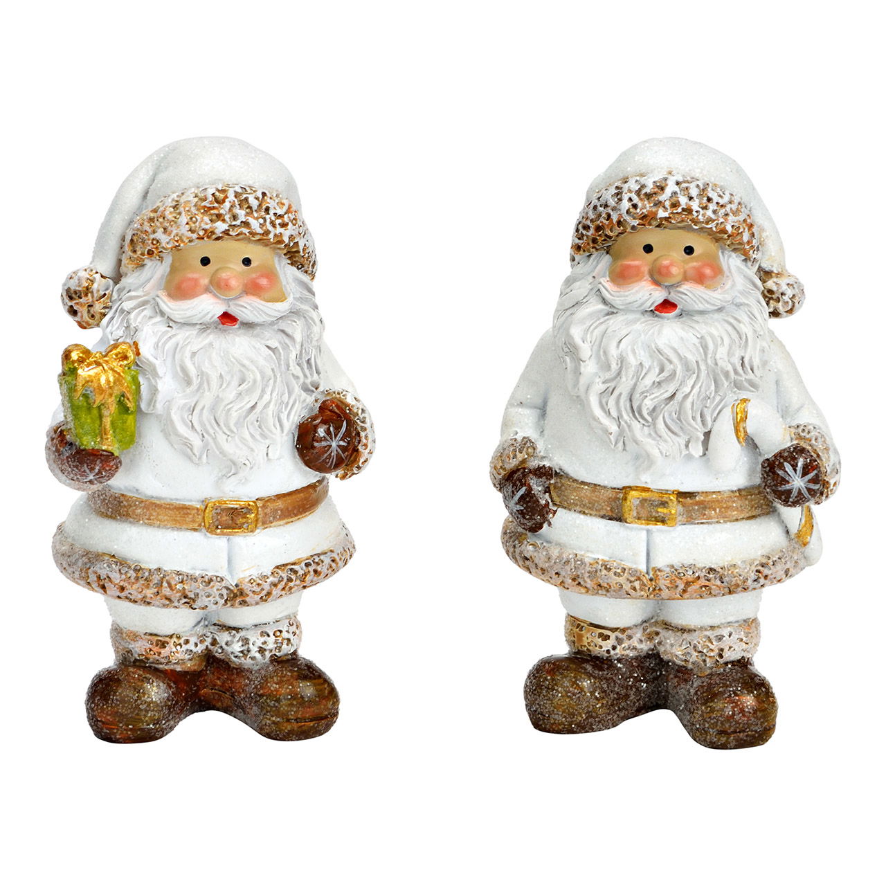 Figura di Babbo Natale in polietilene, 2 pieghe, bianco (L/A/D) 4x7x3cm Figura di Babbo Natale in polietilene, 2 pieghe, bianco (L/A/D) 4x7x3cm