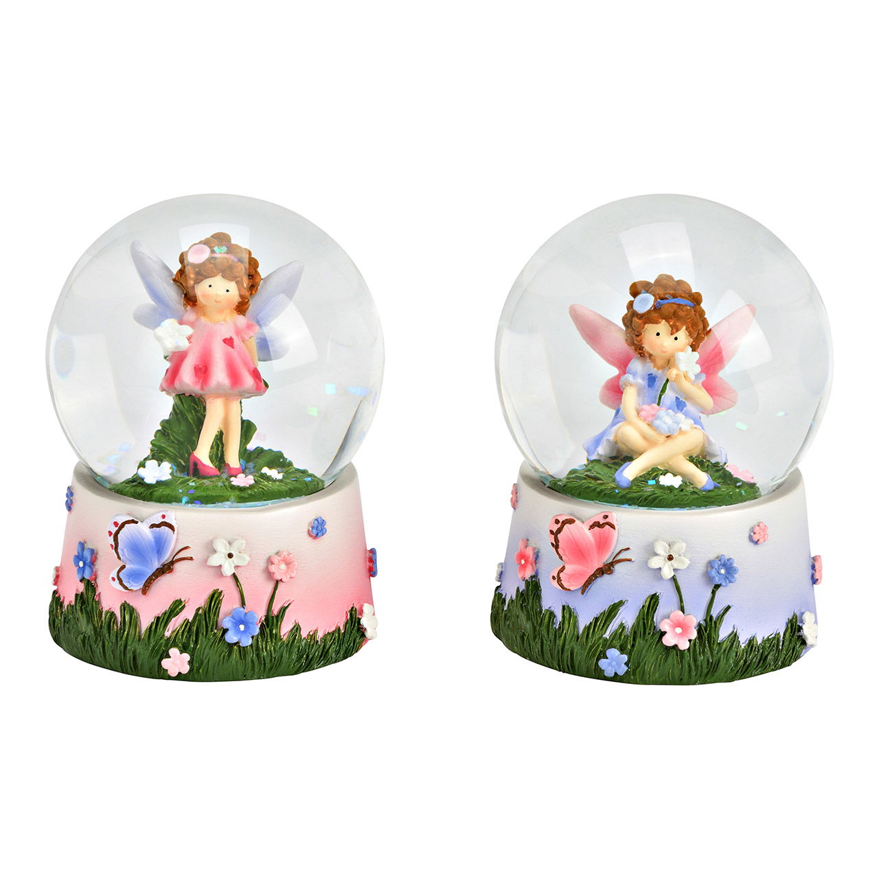 Schneekugel Fee aus Poly/Glas 2-fach, Lila/Pink/Grün (B/H/T) 6x9x6cm Schneekugel Fee aus Poly/Glas 2-fach, Lila/Pink/Grün (B/H/T) 6x9x6cm