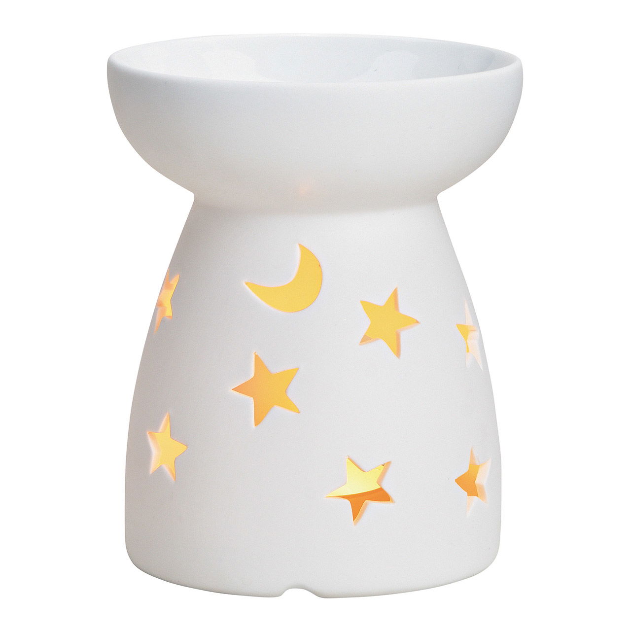 Brule parfum Lune, étoiles Décor en porcelaine Blanc (L/H/P) 10x11x10cm