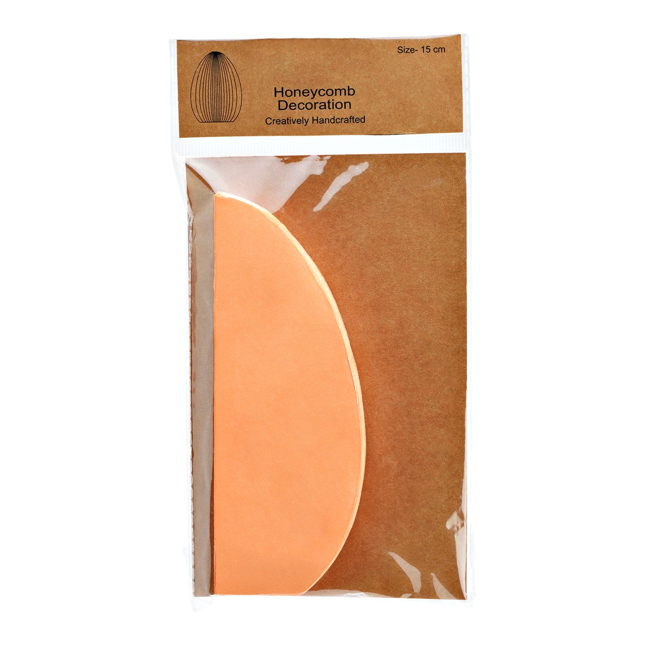 Honingraat paasei van papier/karton perzik (B/H/D) 11x15x11cm