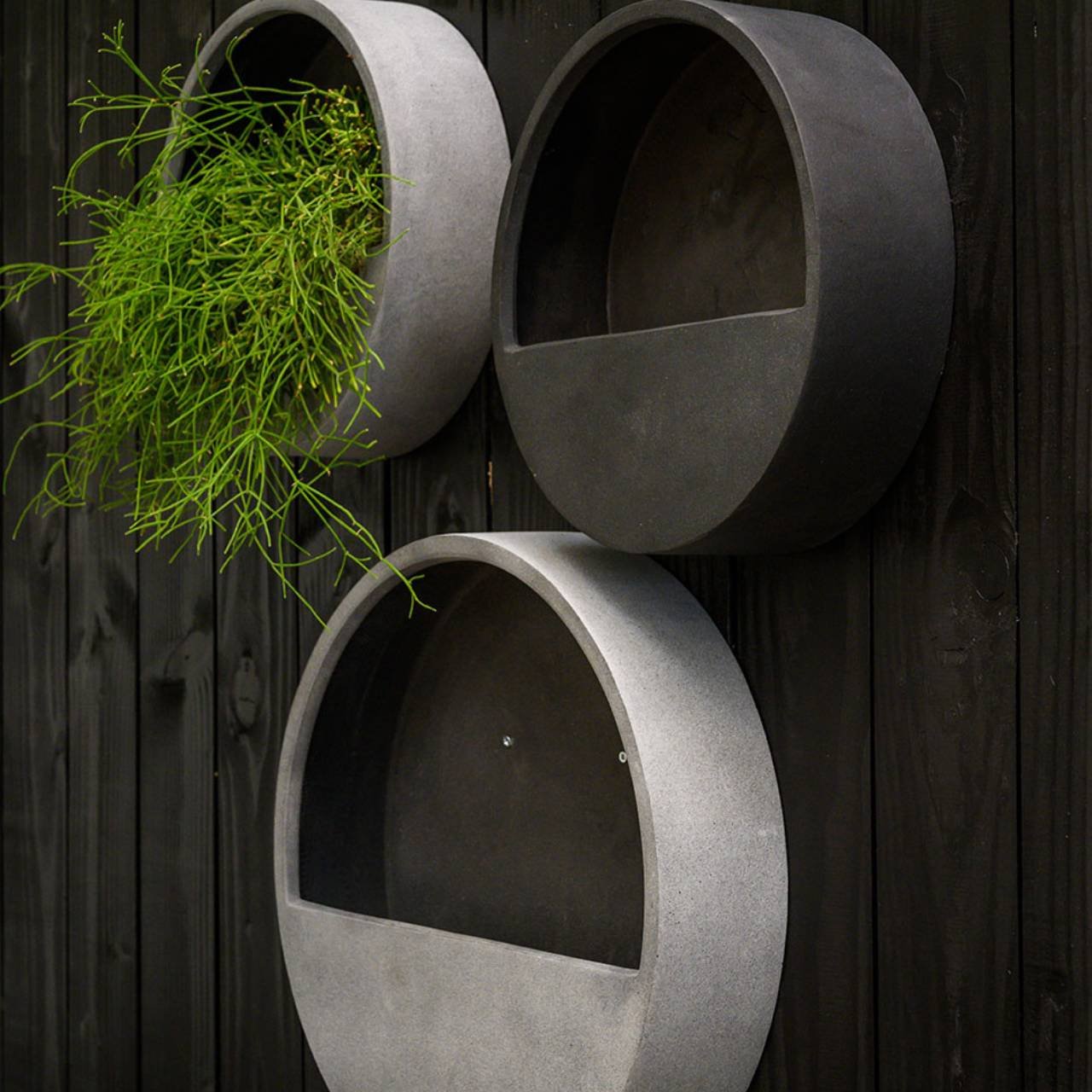 Fiberstone flower pot gray (W/H/D) 40x9x40cm