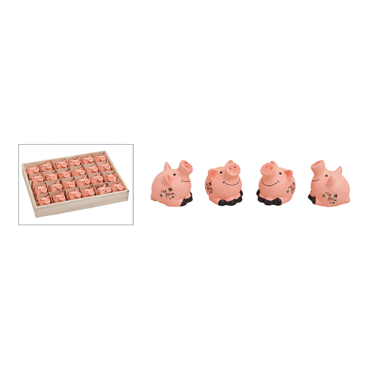 Maiale fortunato in argilla, L4 x P3 x H4 cm Schweinchen, Stapelbox, Dekofiguren, Miniaturfiguren, Keramikkzeug