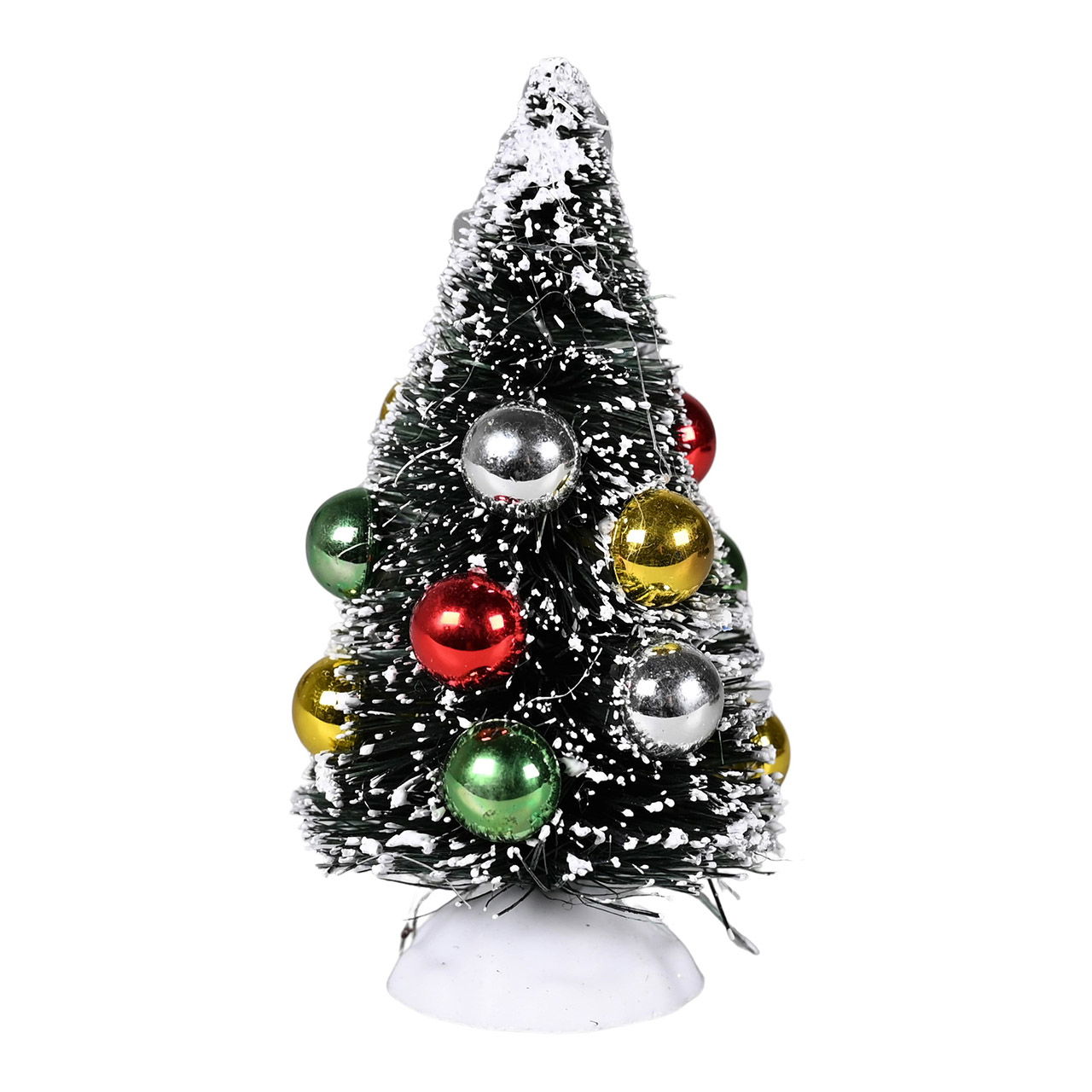 Accessoire de présentation de la porte des lutins, sapin avec perles colorées, en plastique vert (L/H/P) 6x10,5x6cm