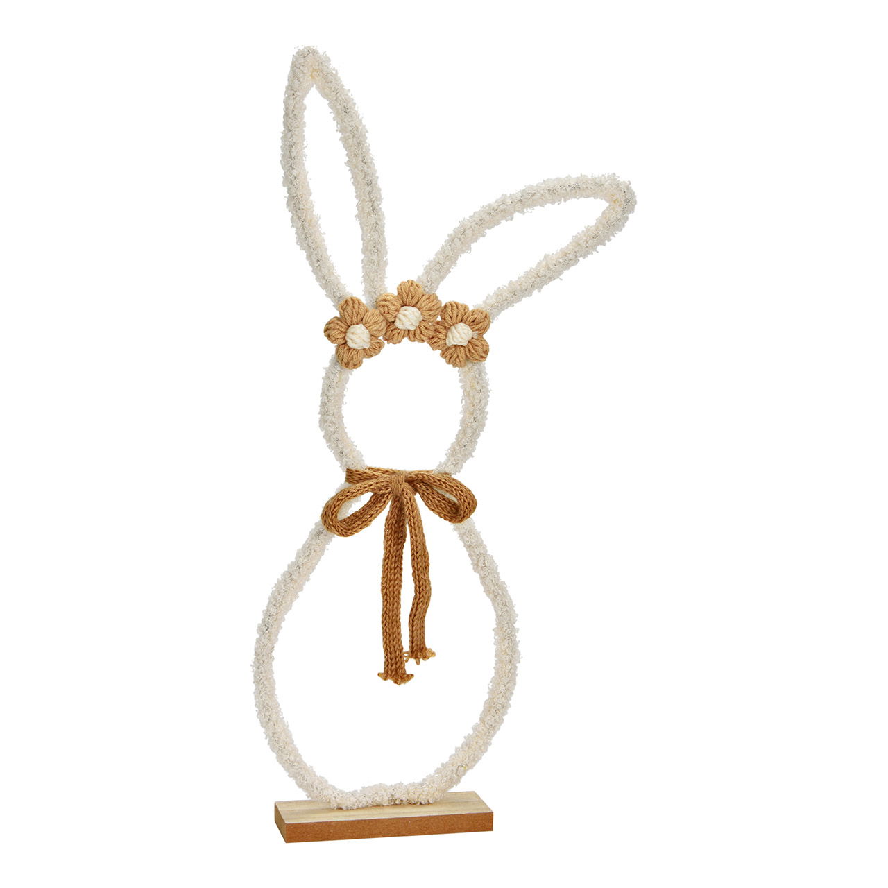 Hase mit Schleife aus Textil/Metall, Weiß/Braun (B/H/T) 21x45x5cm Zubehor, Schmuck, Halskette