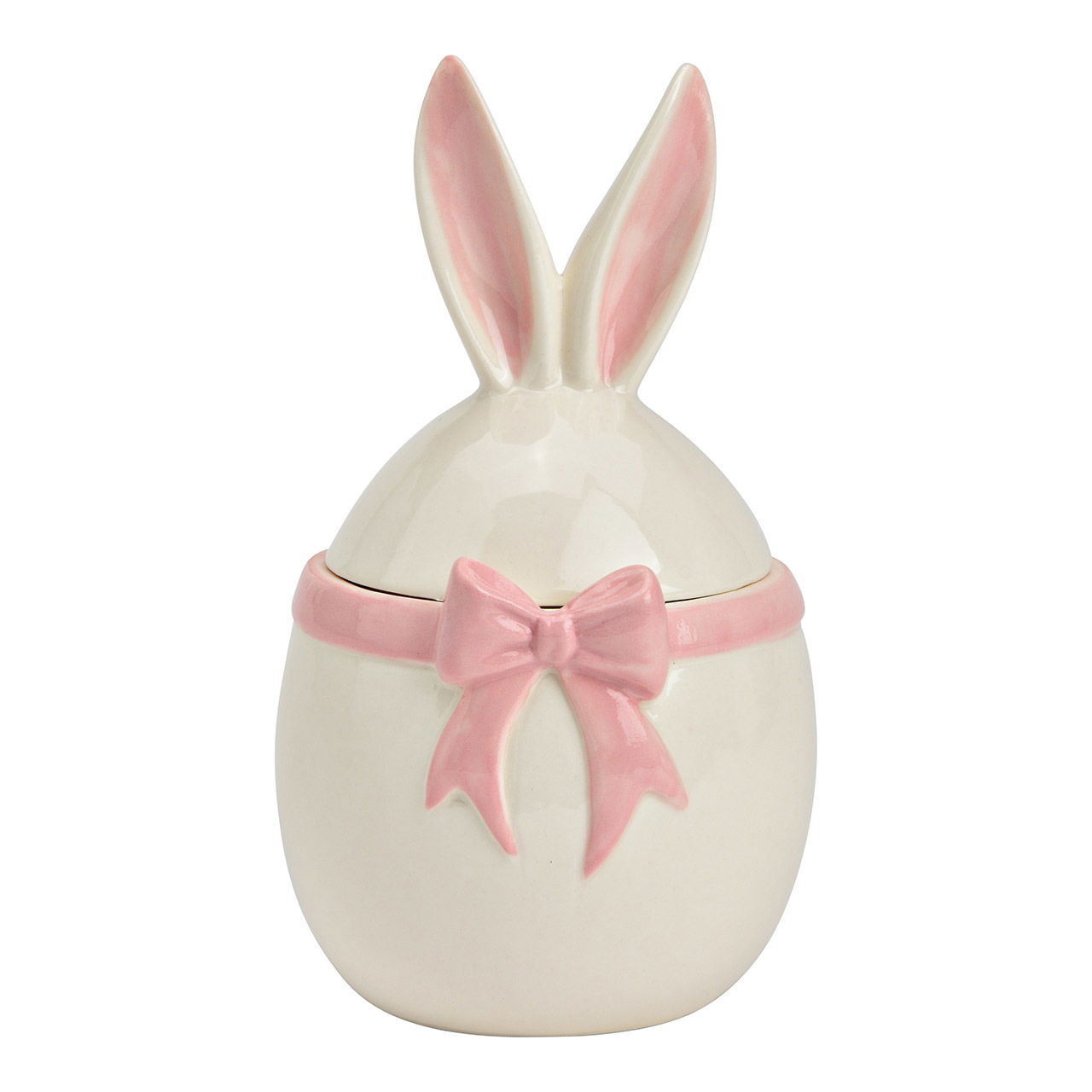 Boîte oreilles de lapin en porcelaine, noeud, rose/rose (L/H/P) 10x17x10cm Töpferei, Krug