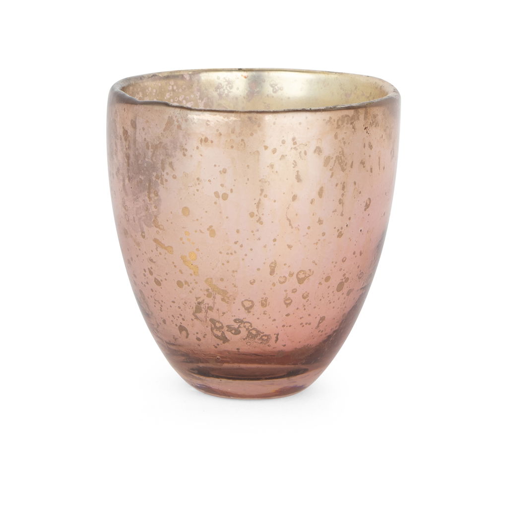 Theelichtpot, glas, 10x10x10cm, 1 stuk, roségoud Pokal, Schüssel, Töpferei, Krug
