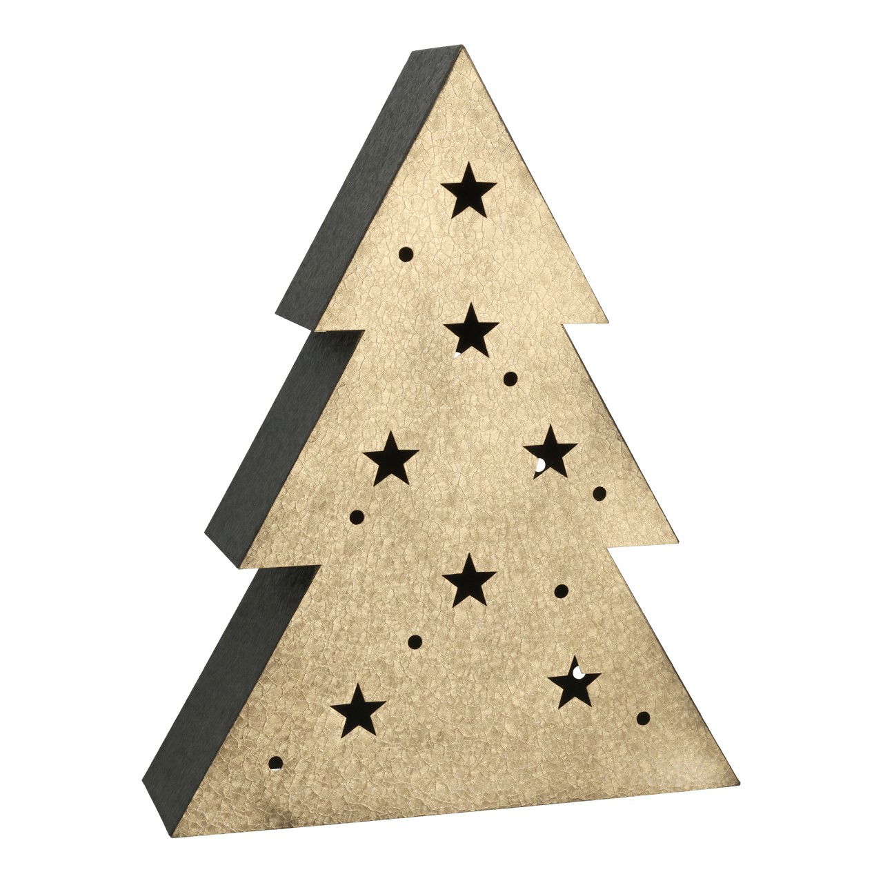 Sapin de Noël en métal Champagne (L/H/P) 32x41x10cm Dreieck