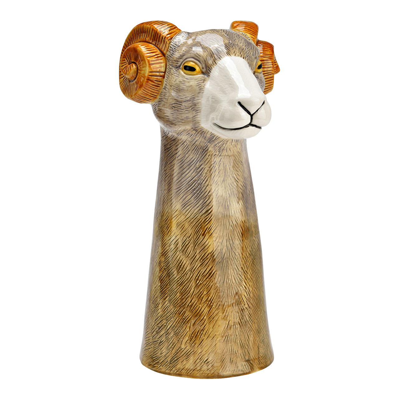 Vaso a testa di ariete in ceramica, marrone (L/H/D) 15x30x14cm