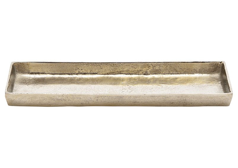 Bakje van metaal zilver (w/h/d) 40x3x12cm