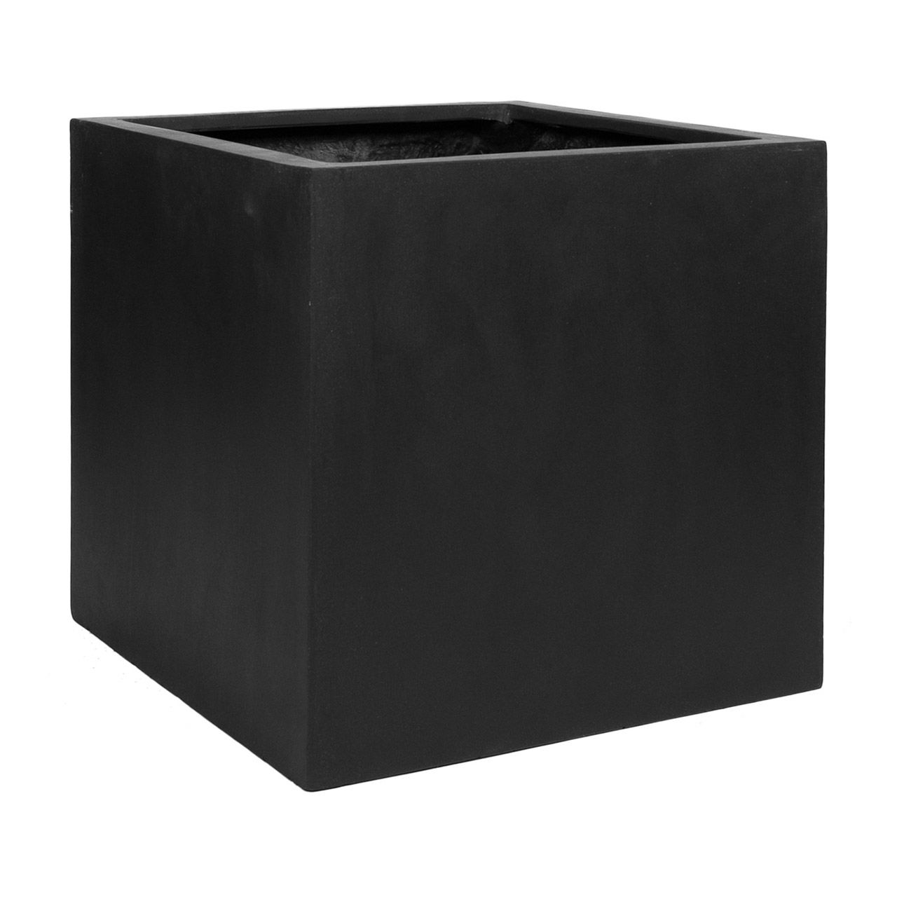 Vaso da fiori in Fiberstone nero (L/H/D) 50x50x50cm