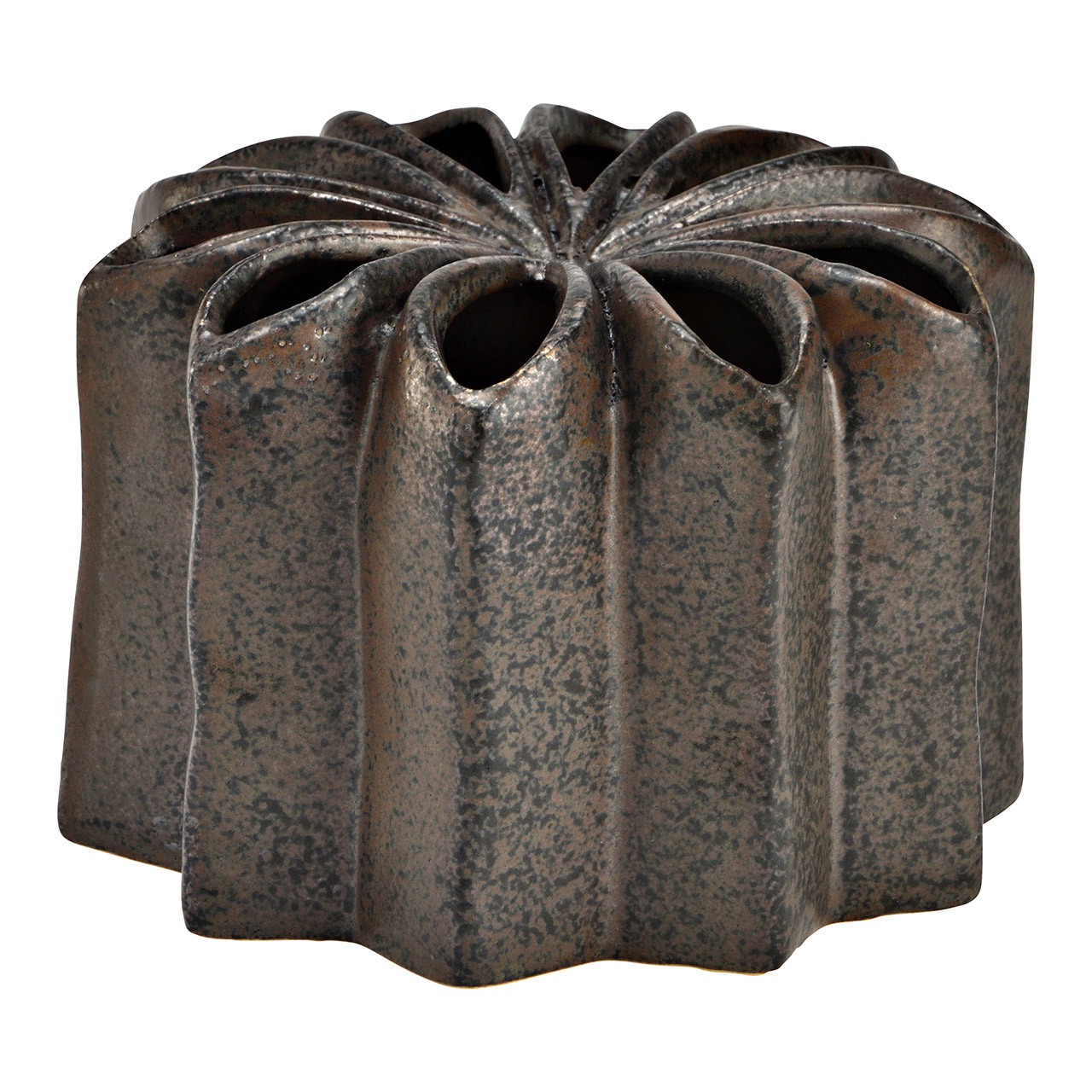 Vase Blume aus Keramik, Braun (B/H/T) 14x10x14cm Moebel, Zubehör, Tasche, Handtasche