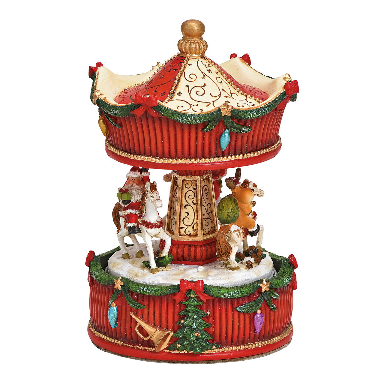 Spieluhr Karussell aus Poly Bunt (B/H/T) 11x17x11cm Abspielen, Vergnügungspark, Karussell