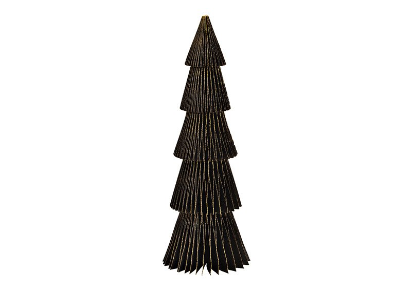 Honingraat kerstboomstandaard van papier/karton zwart (B/H/D) 10x30x10cm