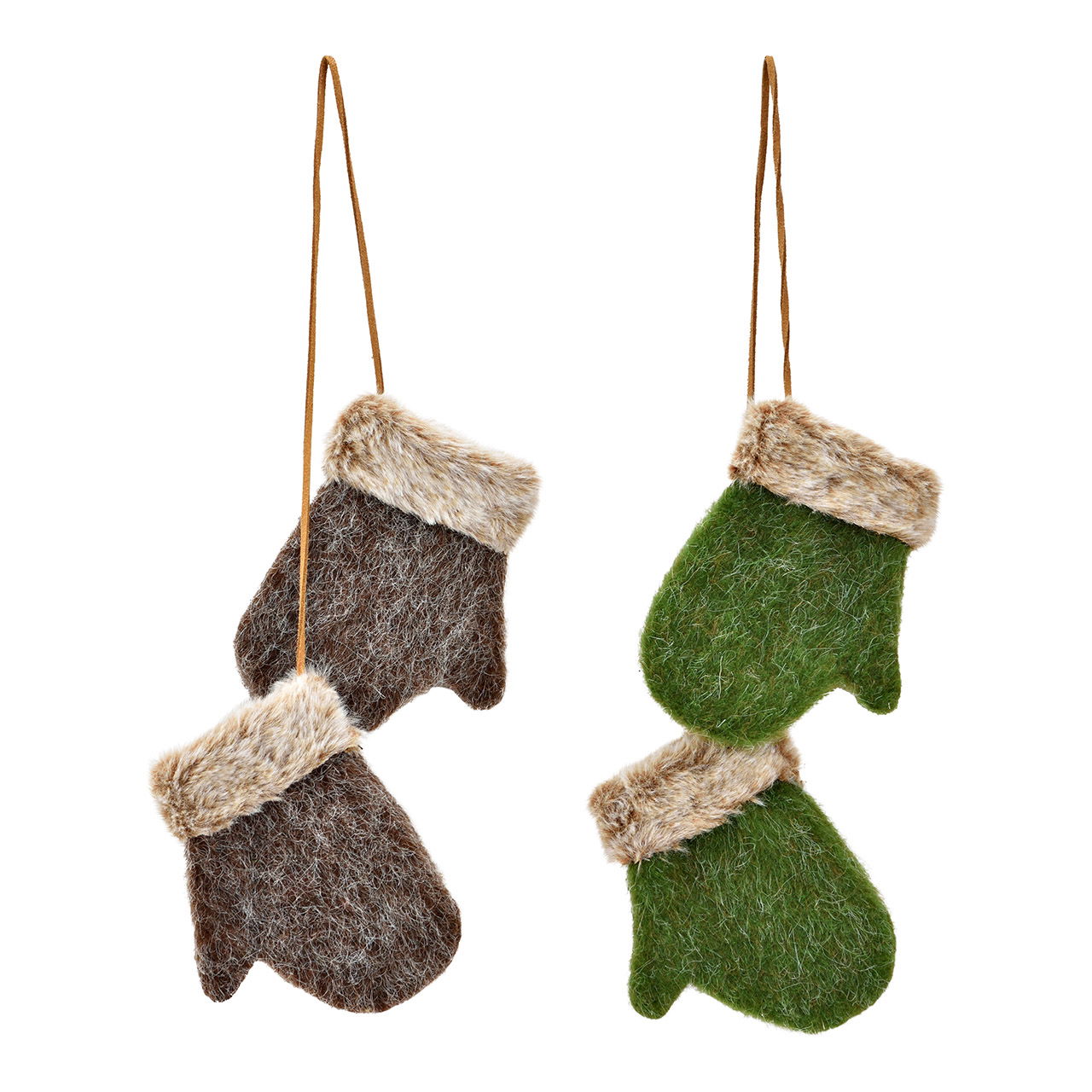 Hänger Handschuhe aus Filz, 2-fach, Grün/Grau (B/H/T) 9x12x3cm Hänger Handschuhe aus Filz, 2-fach, Grün/Grau (B/H/T) 9x12x3cm