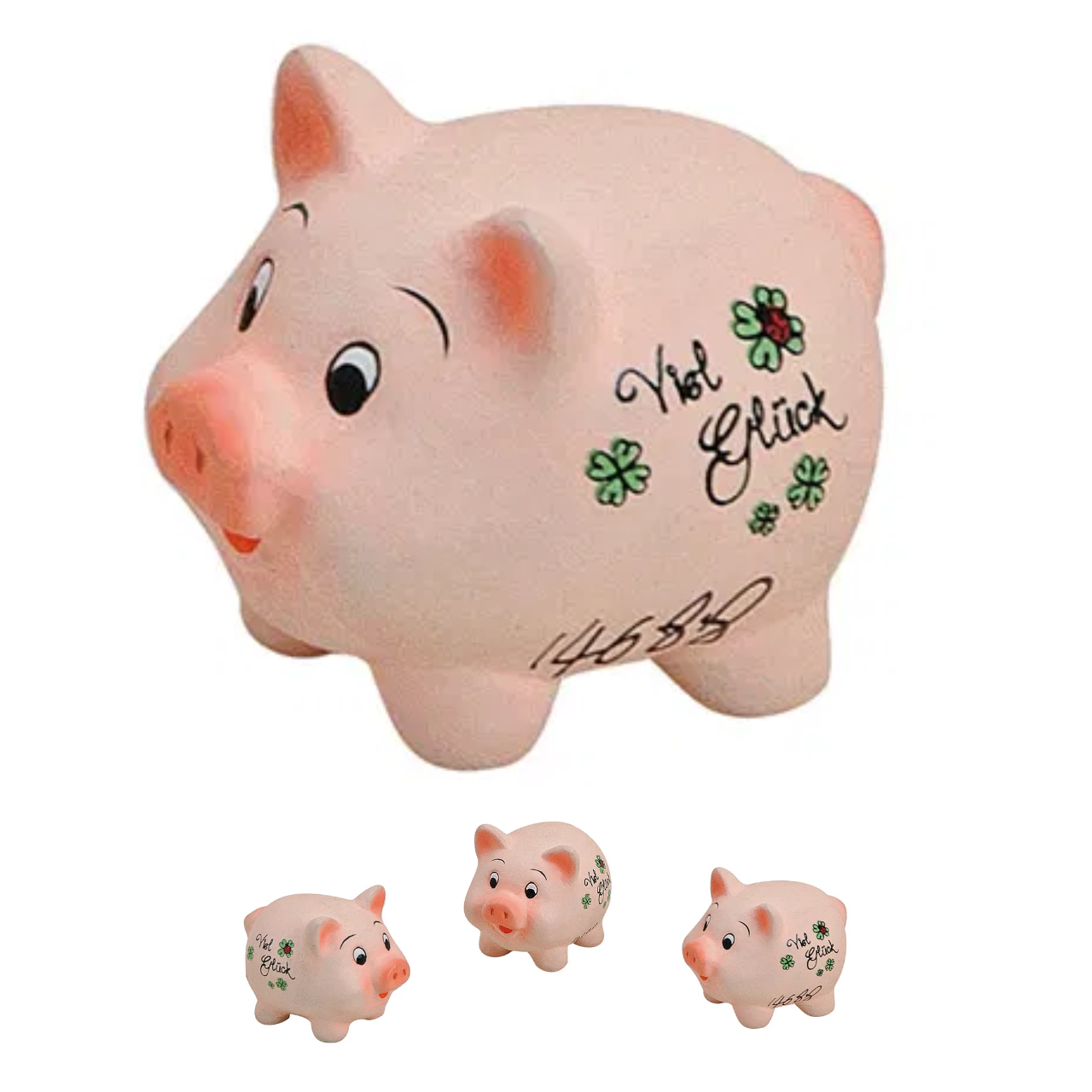 Mini geluksvarken van keramiek, "Veel geluk", B4 x D3 x H3 cm Sparschwein, Tier, Säugetier, Schwein