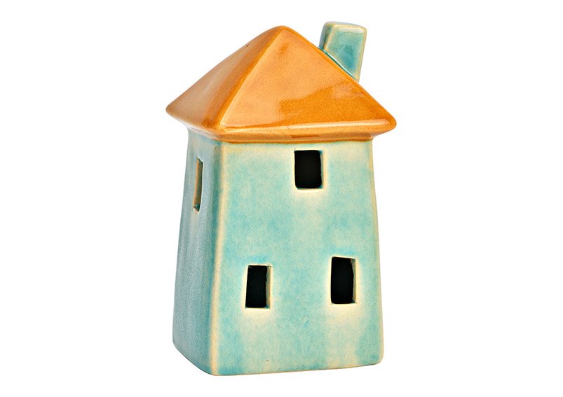Casa in ceramica color menta (L/A/D) 9x18x7cm