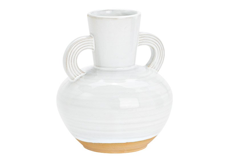Vase aus Porzellan weiß (B/H/T) 13x16x13cm