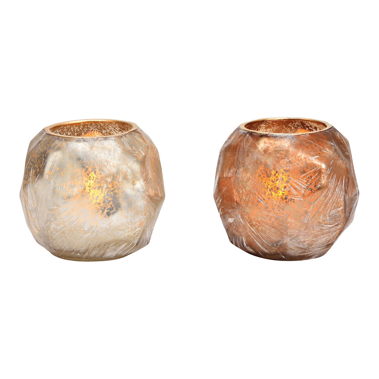 Windlicht aus Glas champagner, kupfer 2-fach, (B/H/T) 10x9x10cm Windlicht aus Glas champagner, kupfer 2-fach, (B/H/T) 10x9x10cm