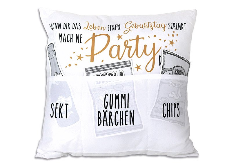 Pillow, sofa heroes, Partykissen textile white (W/H/D) 40x40x8cm