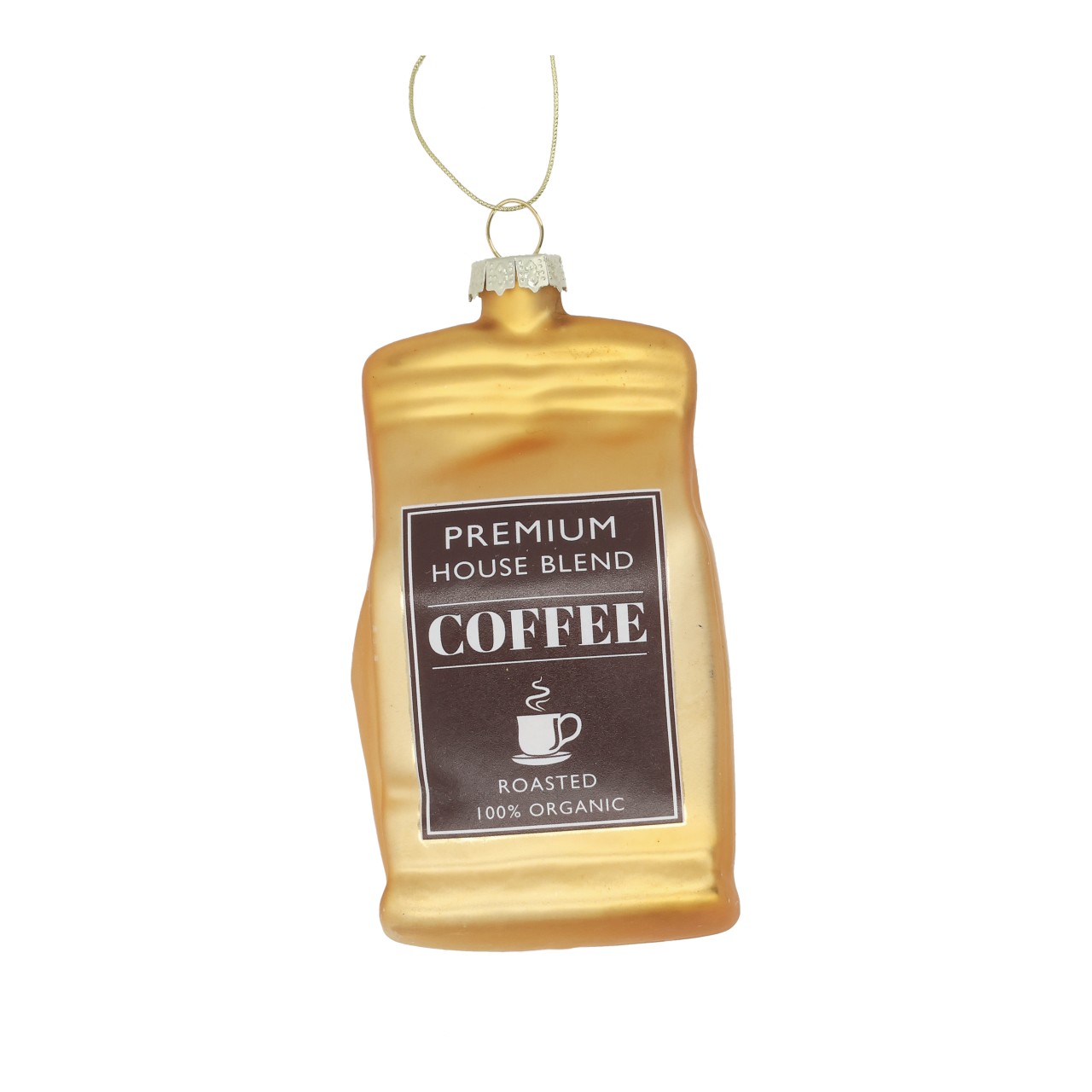 Kaffeebohnen, Kaffe, Flasche Ornament, Kunststoff-Form, Goldfarbene Verkleidung
