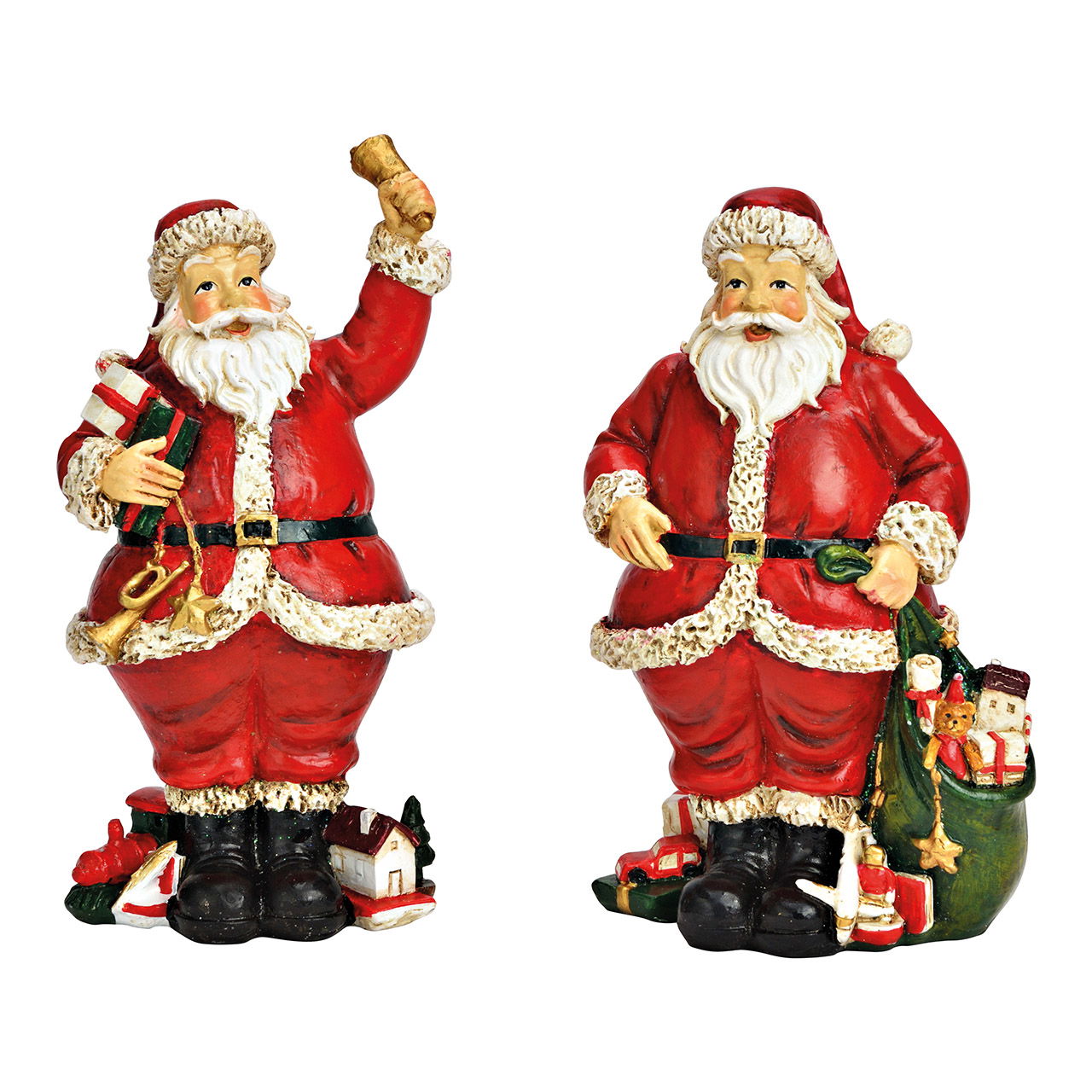 Papá Noel de poliéster rojo 2 pliegues, (ancho/alto/largo) 9x16x6cm Papá Noel de poliéster rojo 2 pliegues, (ancho/alto/largo) 9x16x6cm