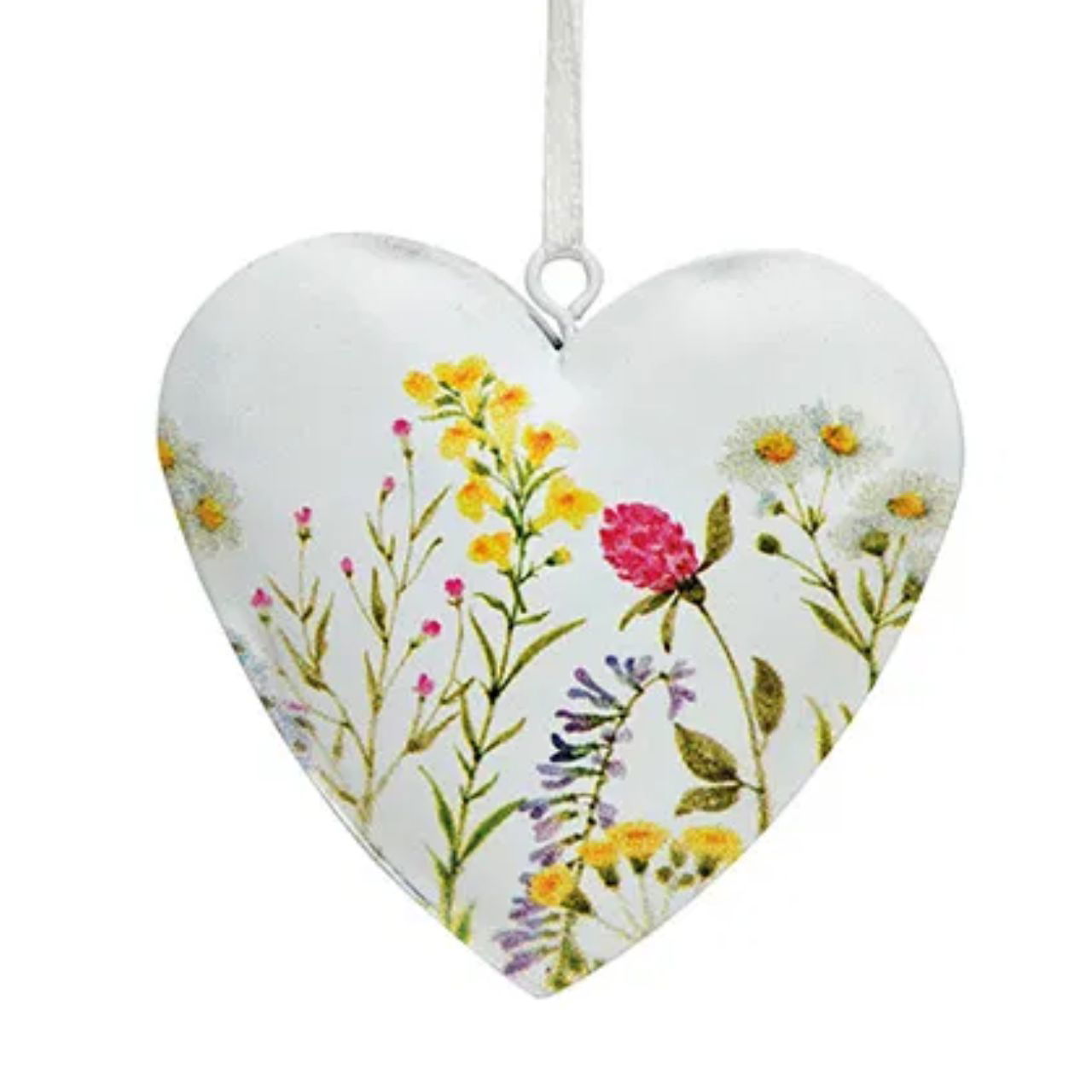 Colgante corazón con decoración de flores 6x7x1cm juego de 3, de metal blanco (A/A/P) 21x7x2cm Zubehor, Schmuck, Medaillon, Anhänger