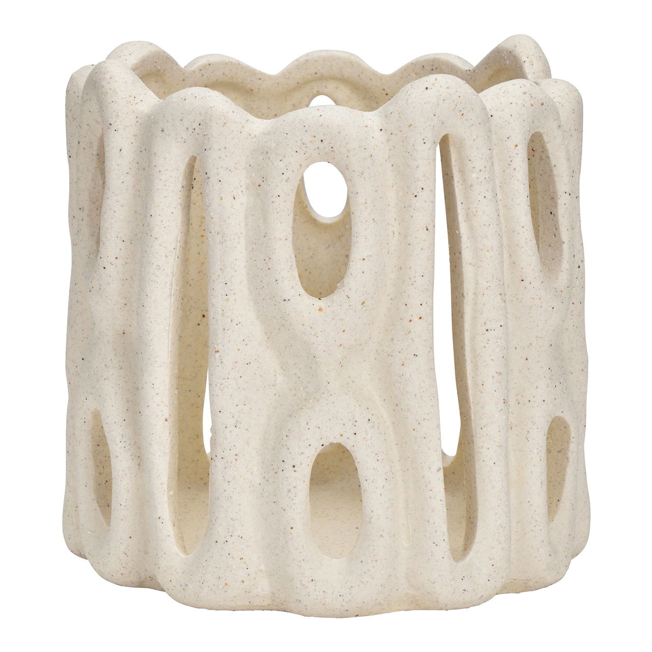 Ceramic wind light, white (W/H/D) 11x11x11cm