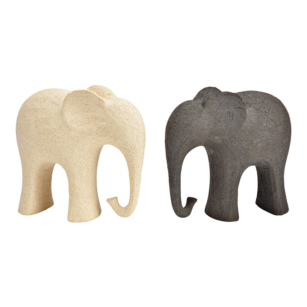 Ceramic elephant beige, black 2-fold, (W/H/D) 23x21x10cm