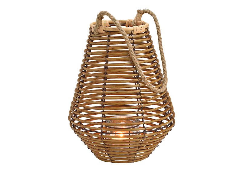 Lantern made of plastic, glass, metal brown (w / h / d) 23x33x23cm