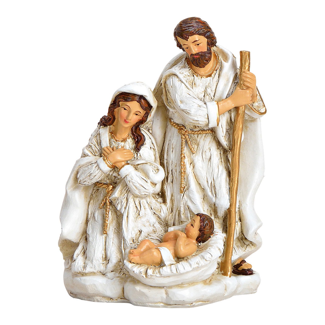 Presepe in polietilene bianco antico (L/H/D) 10x14x7cm Presepe in polietilene bianco antico (L/H/D) 10x14x7cm