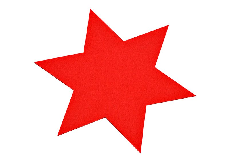Sottobicchiere stella 5mm di feltro rosso (w/h) 20x18cm
