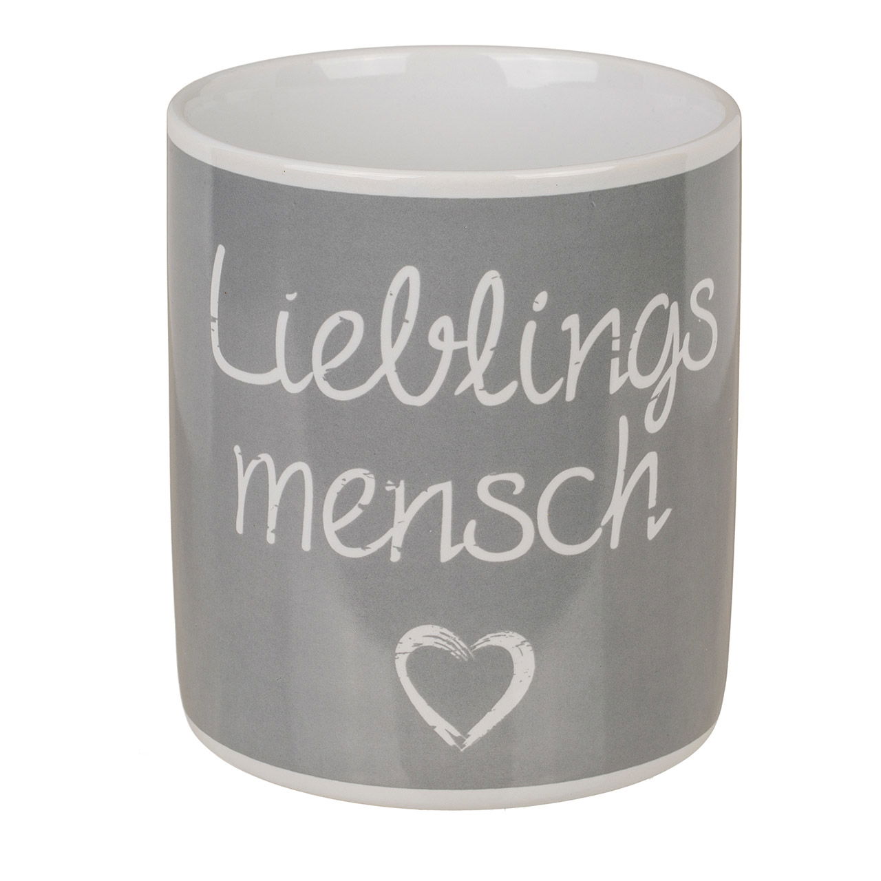 Becher Lieblingsmensch aus Keramik Grau (B/H/T) 12x11x9cm 330ml