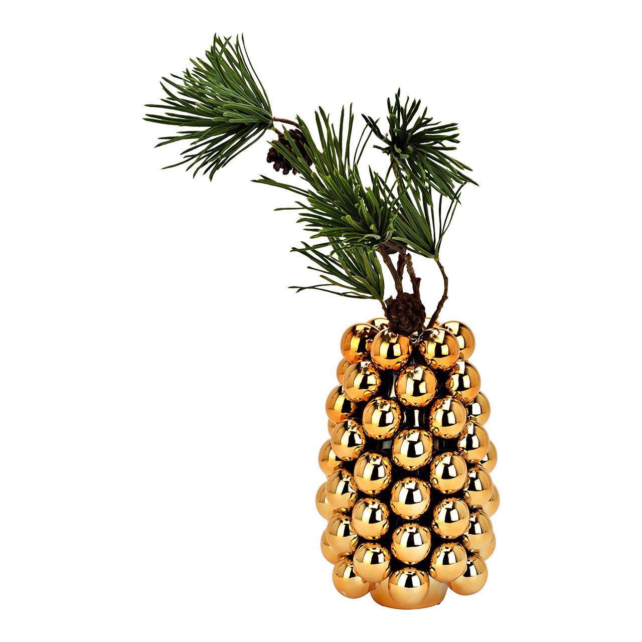 Bubble vase made of porcelain, gold (W/H/D) 16x24x16cm Weihnachtsdekoration, Goldkugel, Kunstpflanze, Baumzweig, Dekor-Objekt
