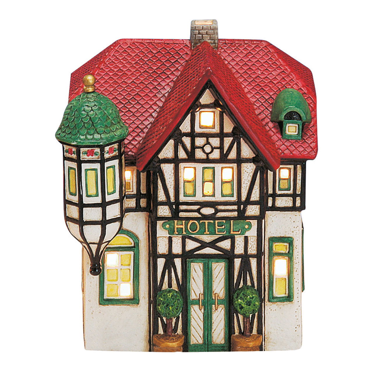 Casita de luz Wurm "Hotel" de porcelana, colorida (A/A/P) 15x19x12cm Casita de luz Wurm "Hotel" de porcelana, colorida (A/A/P) 15x19x12cm