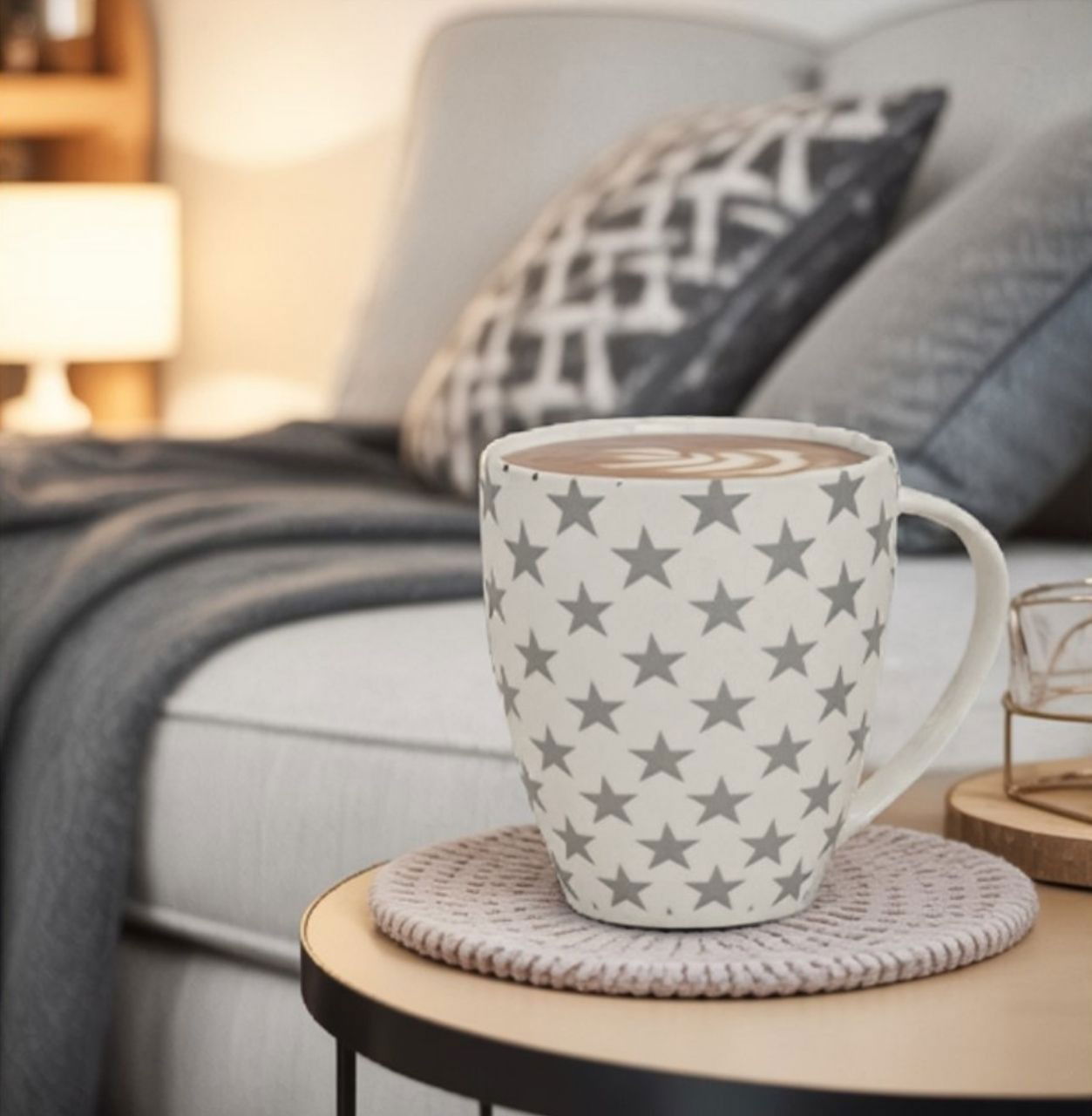 Jumbo mug stars made of porcelain, 2 assorted (W/H/D) 14x12x10.5 cm, 600 ml