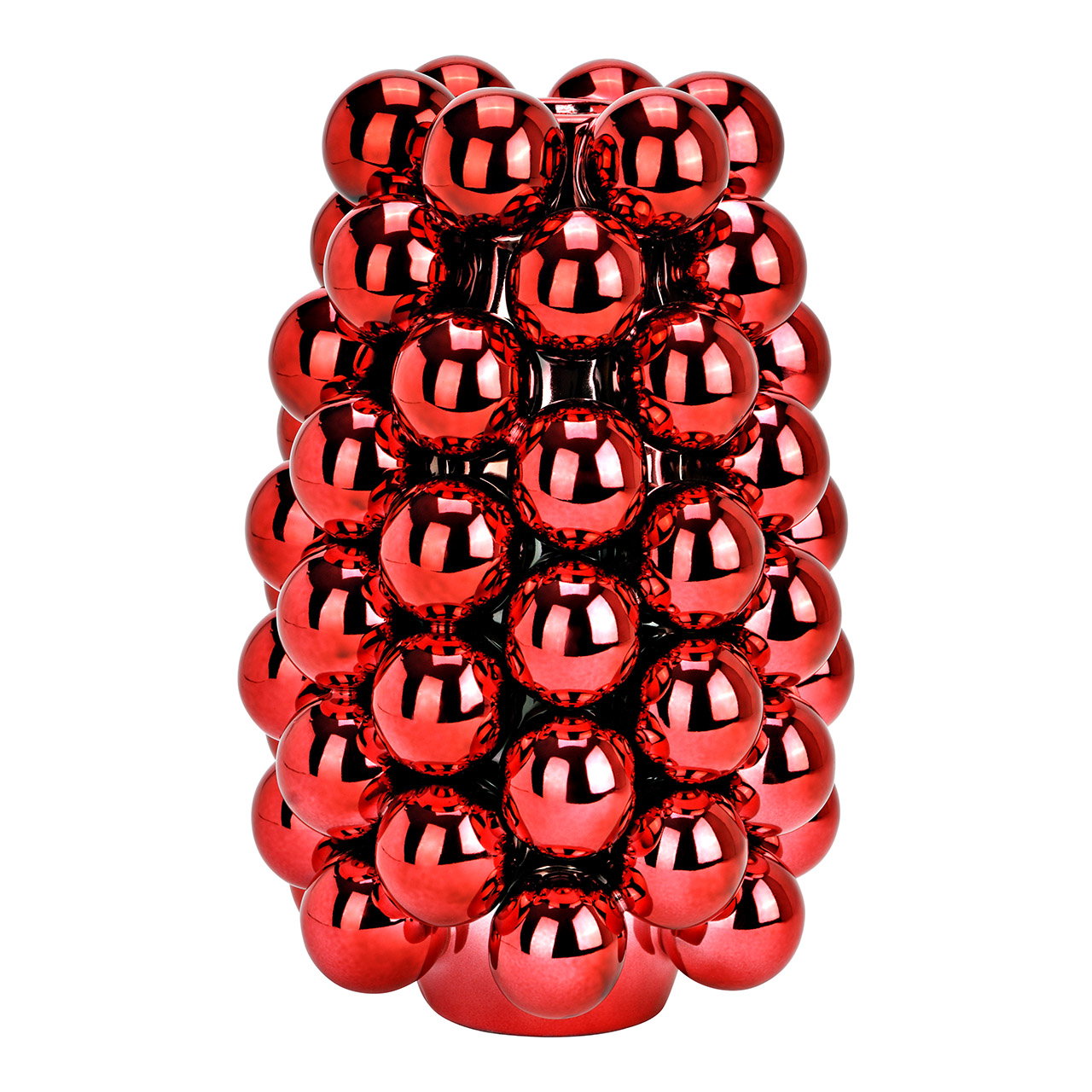 Vaso a bolla in porcellana, rosso scuro (L/H/D) 16x24x16cm Christbaumschmuck, Rote Kugeln, Glänzende Kugeln, Blasencluster, Weihnachtsdekoration