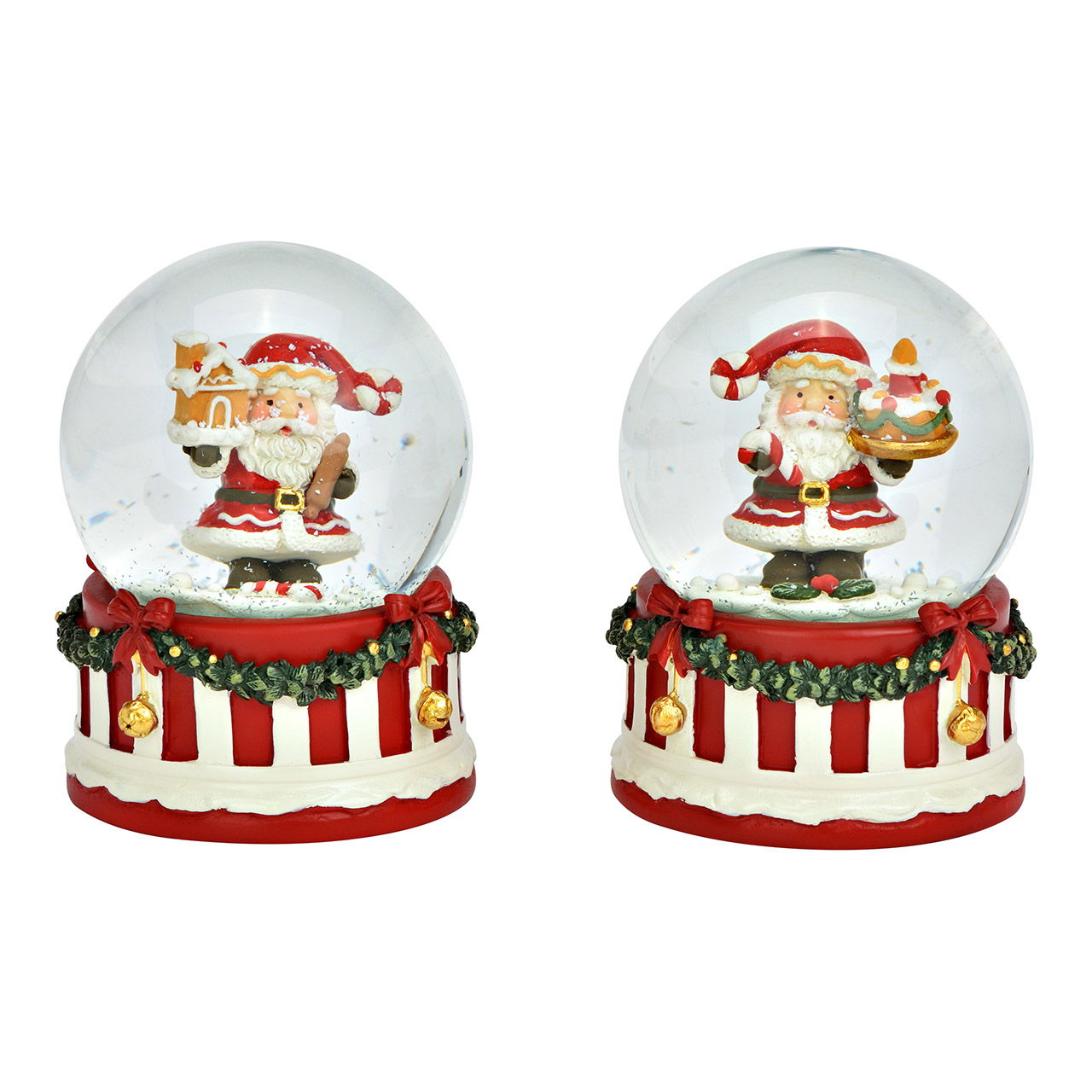 Globo de nieve Papá Noel motivo navideño de cristal/poliéster, 2 pliegues, colorido (A/A/P) 6x8x6cm