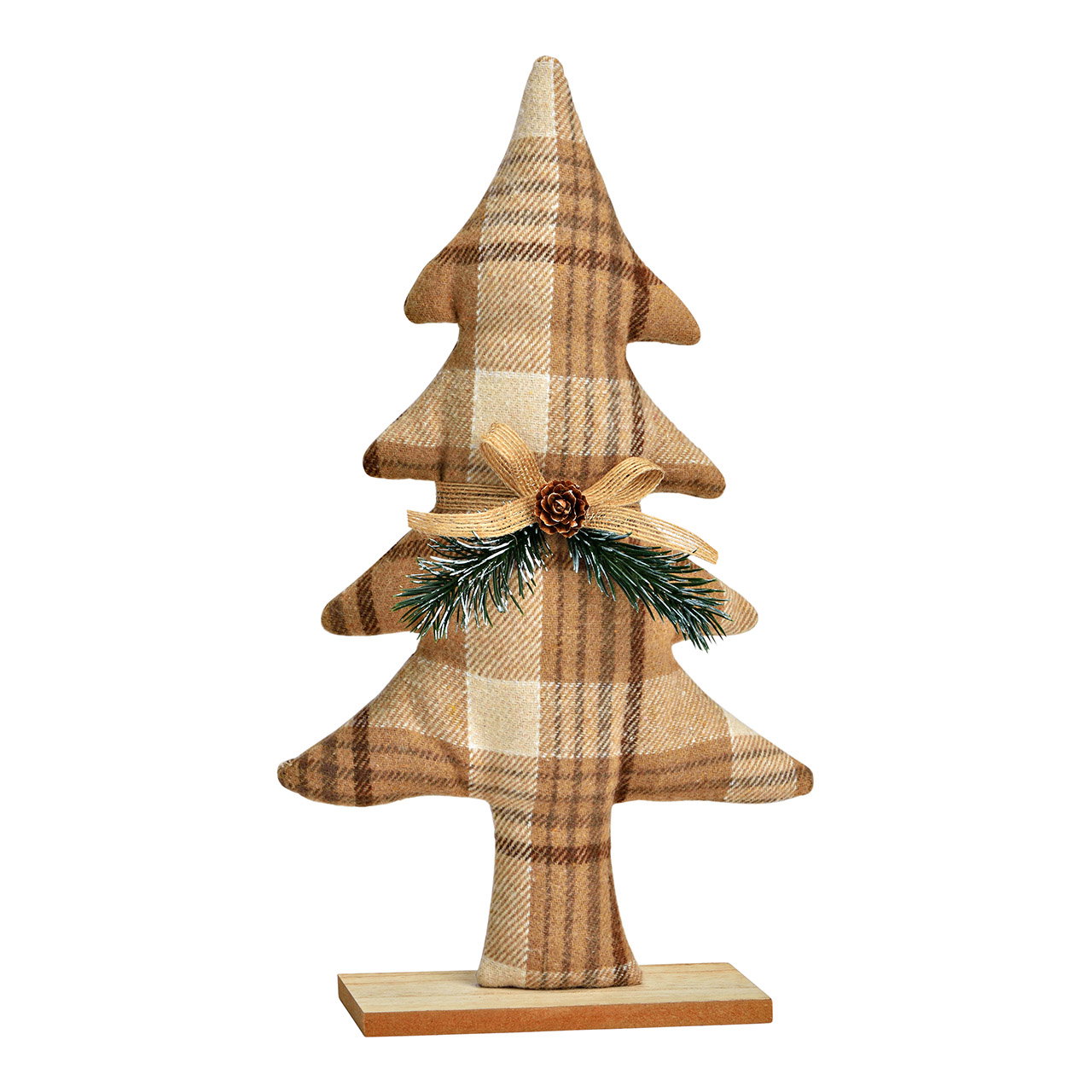 Christmas tree with bow made of textile, brown (W/H/D) 20x34x6cm Christmas tree with bow made of textile, brown (W/H/D) 20x34x6cm