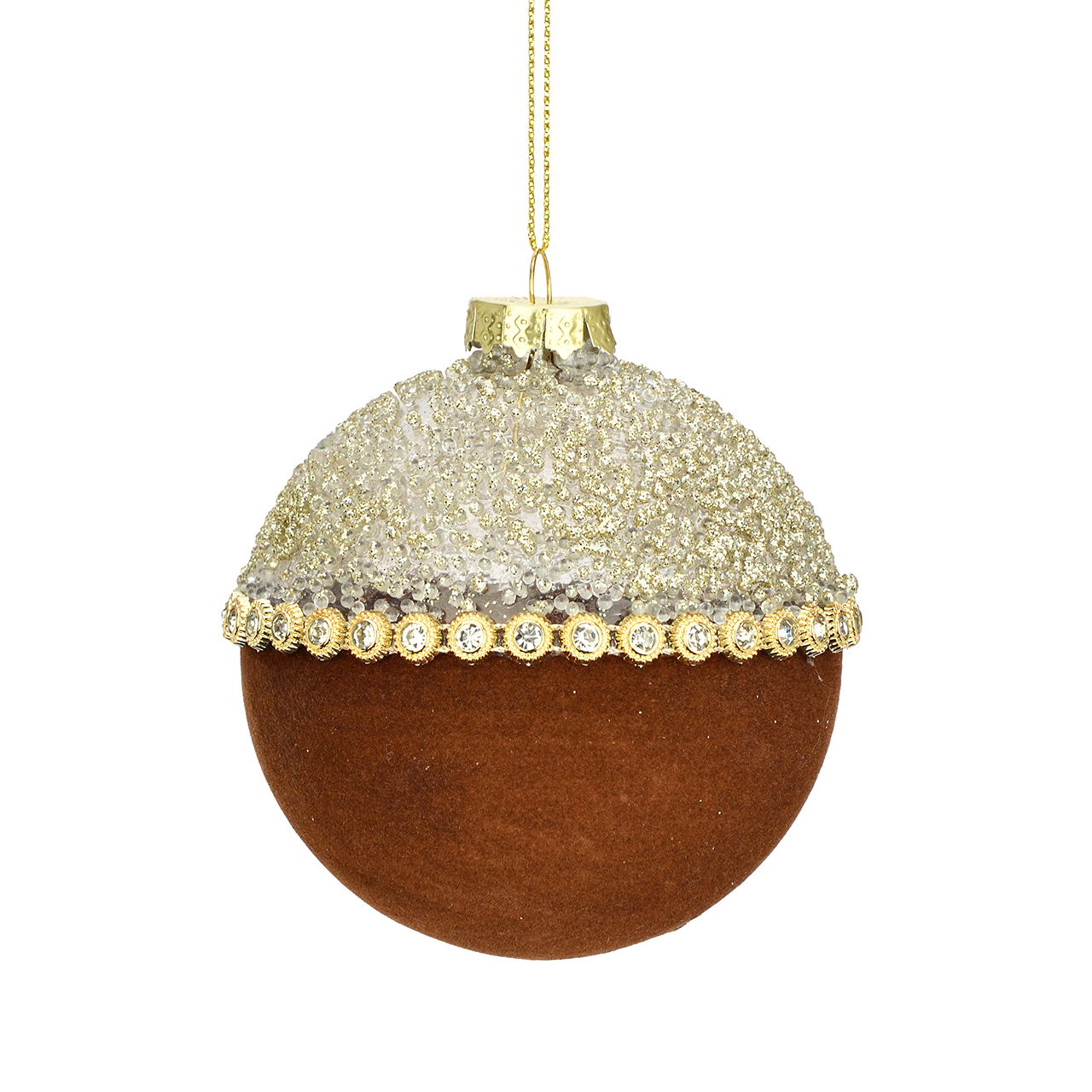 Weihnachtskugel aus Glas Braun (B/H/T) 8x8x8cm Essen, Nuss, Produzieren, Getreide, Samen