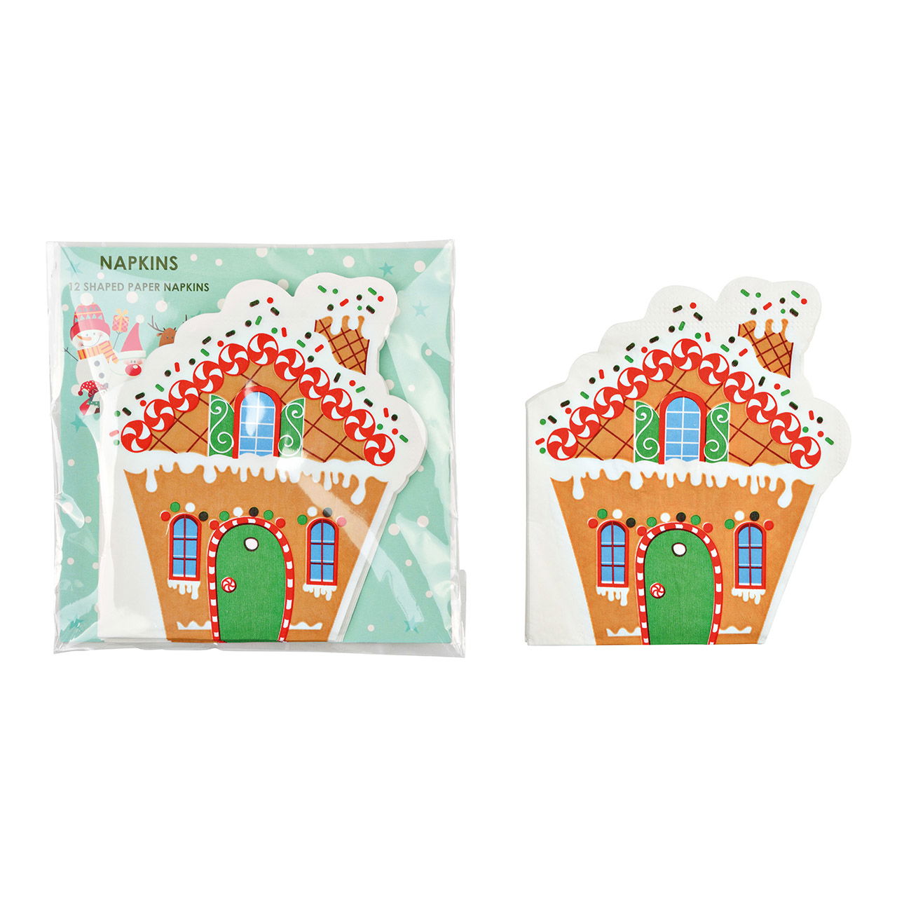 Tovagliolo 12 veli 3 veli casa di pan di zenzero in carta/cartone colorato (L/A) 33x33cm