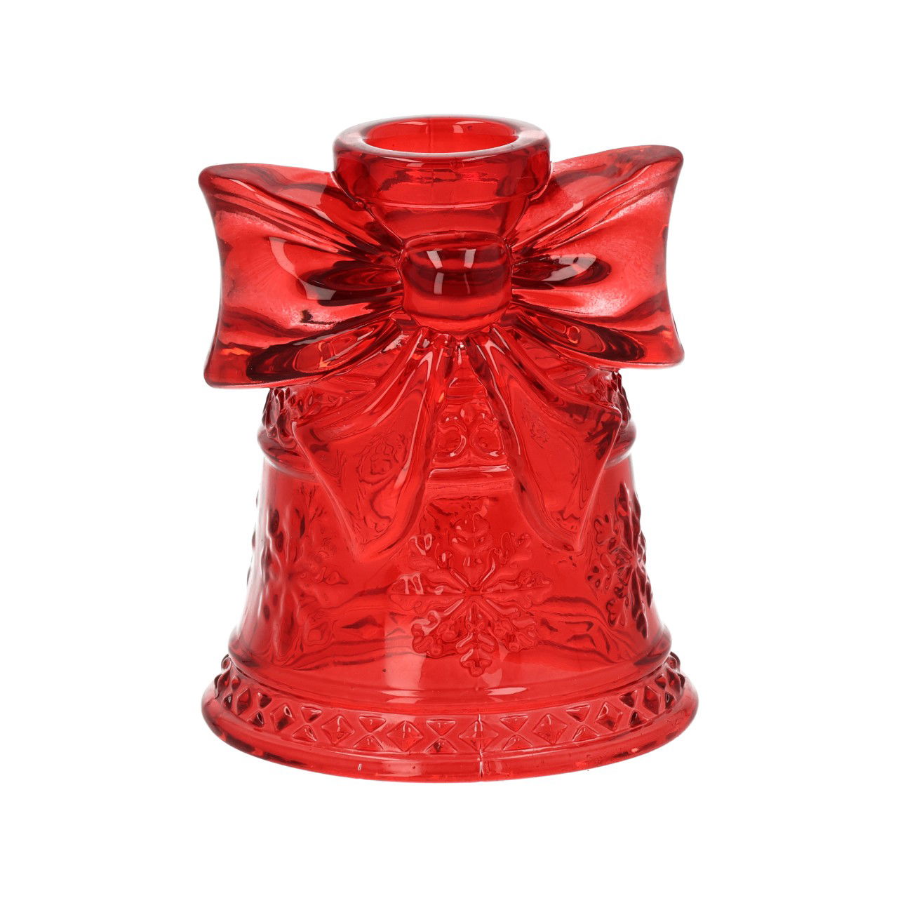 Kerzenhalter Schleife aus Glas, Rot (B/H/T) 8x9x8cm Flasche, Töpferei