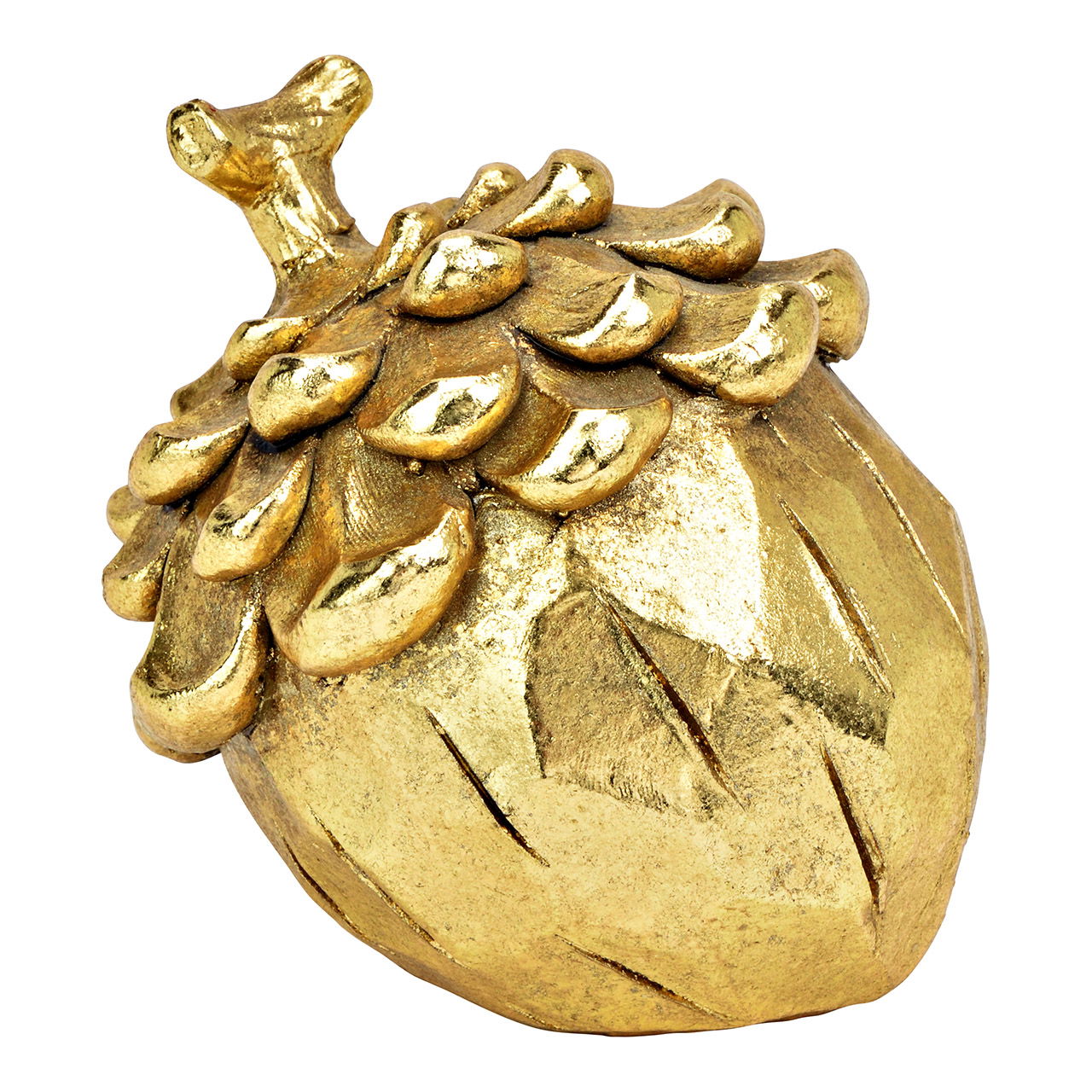 Acorn nut figurine made of poly, gold (W/H/D) 9x9x9cm