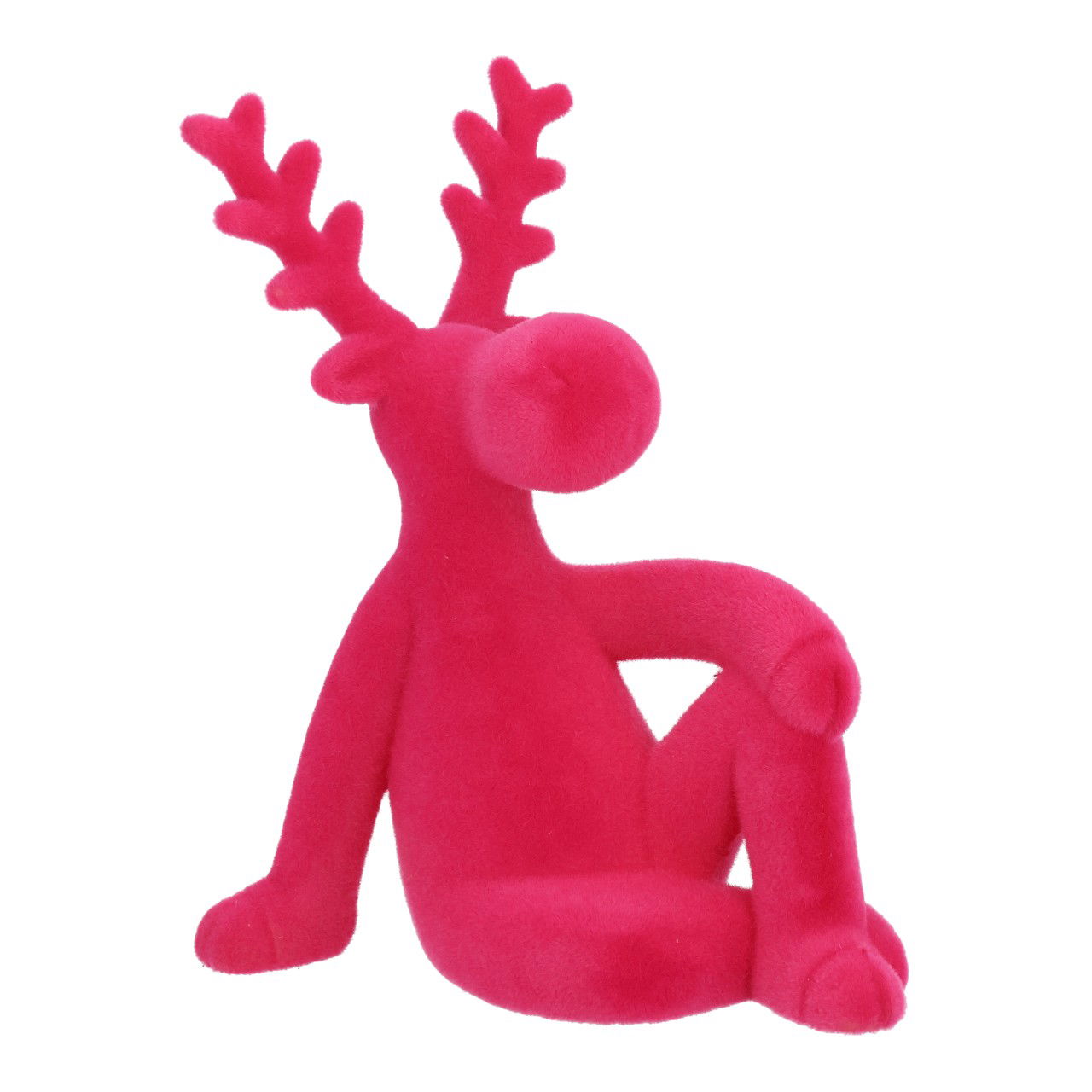 Plastic rendier gevlokt roze/roze (B/H/D) 15x18x9cm Spielzeug, Plüsch