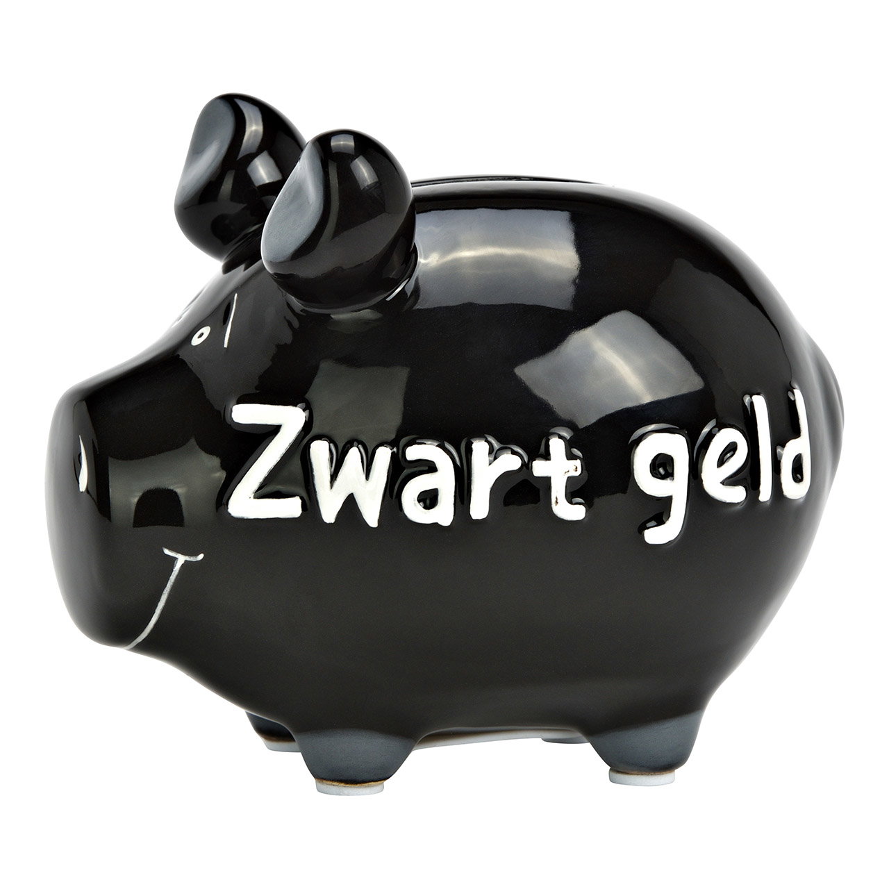 KCG piggy bank "Zwart geld" made of ceramic, black (W/H/D) 12x9x9cm small pig Sparschwein
