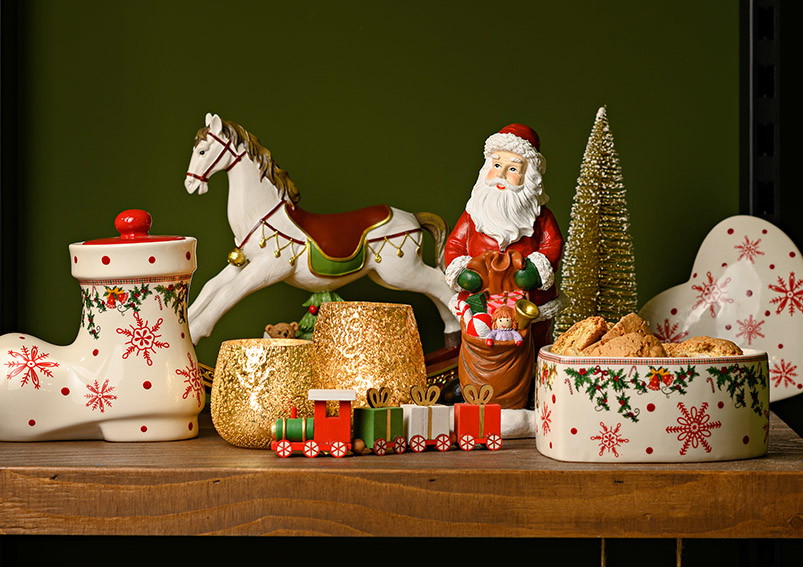 weihnachtsdeko, figuren, wellenspeicher, tischdekoration, keksdose