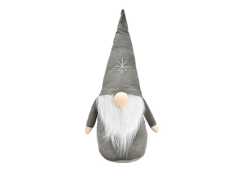 Gnome made of textile grey (W/H/D) 18x40x12cm